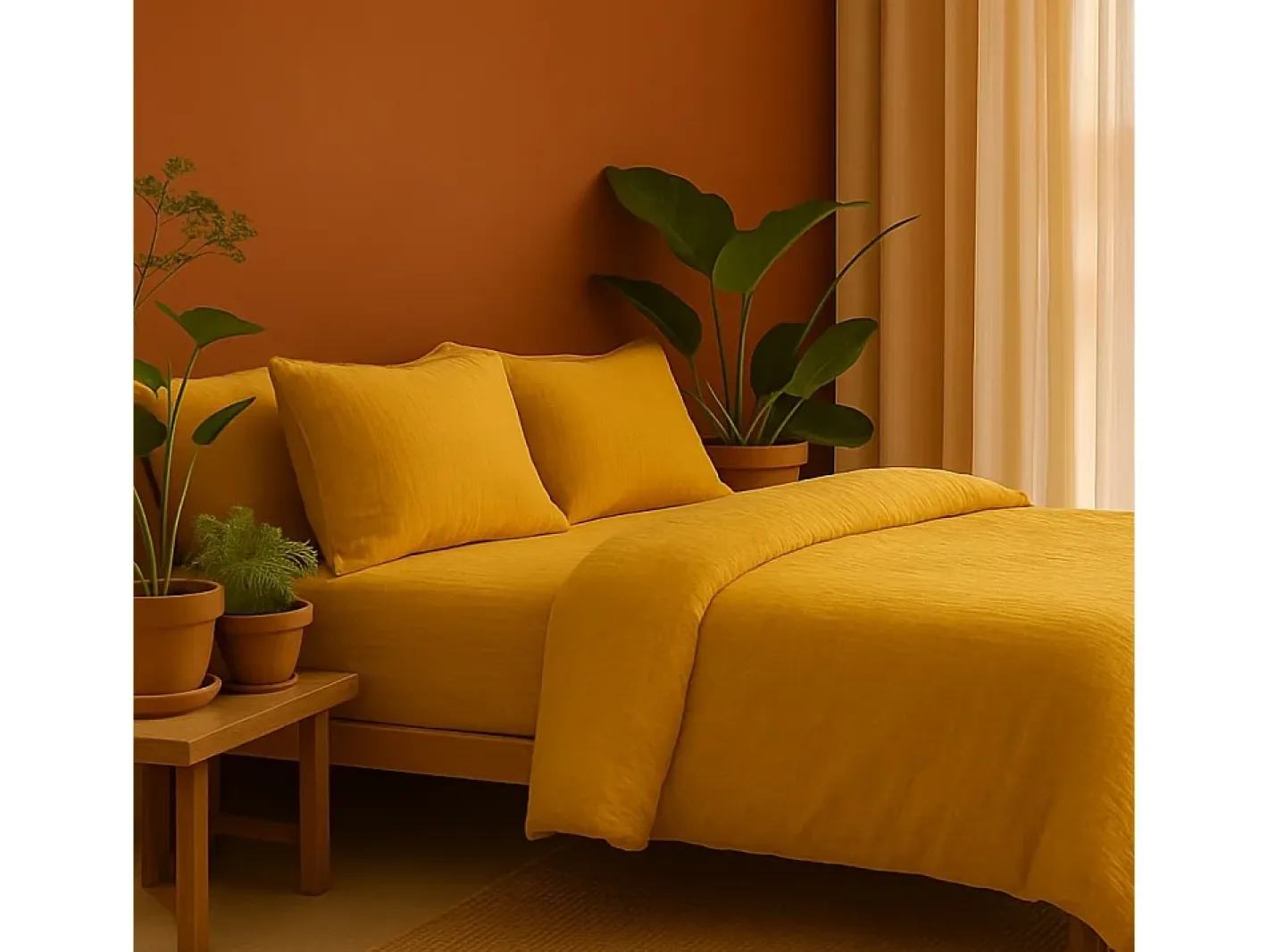 Promo Linge Ropa De Cama-Juego de cama de gasa de algodón 240 x 260 cm Amarillo