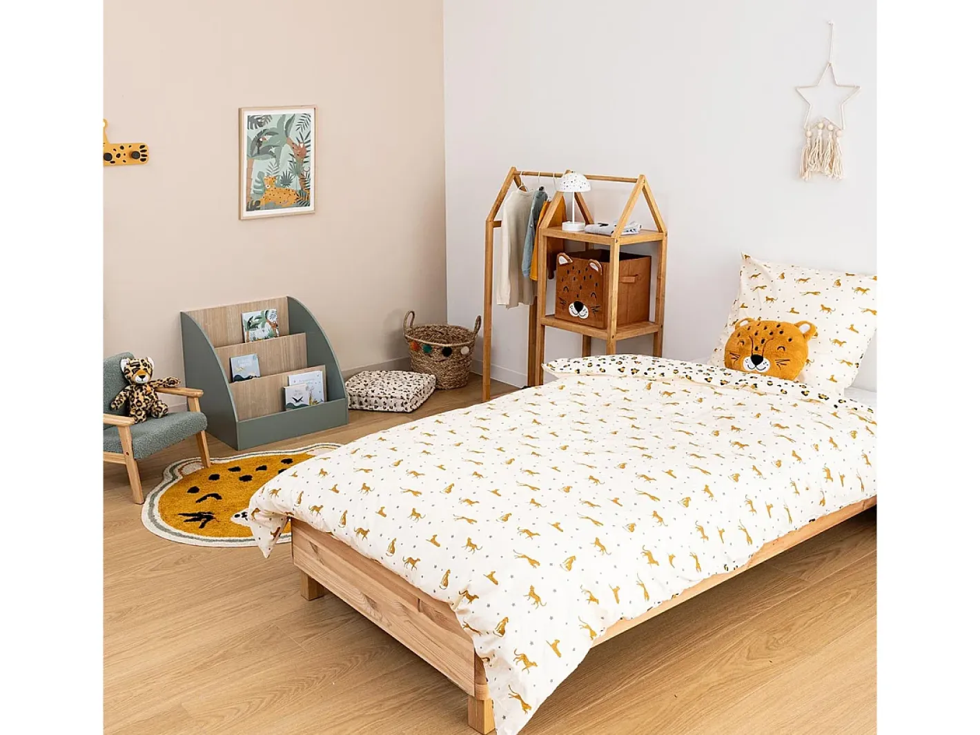 Atmosphera for Kids Juego de cama reversible leopardo para niños 140 x 200 cm Multicolor