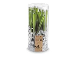 Cubierto-Juego de Cubiertos Purity 24 piezas Verde con Cesta de Acero Inoxidable Verde claro