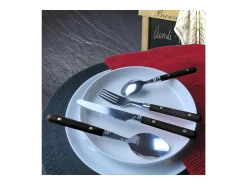 Sale Amefa Juego de cubiertos Saxo Noir para 4 personas en tubo triangular Negro