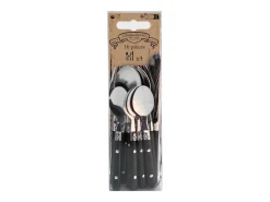 Sale Amefa Juego de cubiertos Saxo Noir para 4 personas en tubo triangular Negro