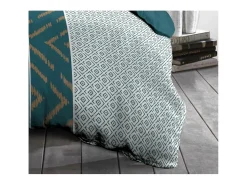 Sale Juego de edredón de microfibra 220 x 240 cm y 2 fundas de almohada 63 x 63 cm Azul Pato Azul verdoso