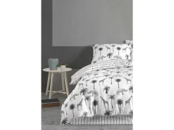 Blanc avenue Ropa De Cama-Juego de funda de edredón +funda de almohada 100% algodón "Jungle" Gris
