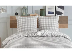 Blanc avenue Ropa De Cama-Juego de funda de edredón 200x200 cm+ 2 FA 65x65 cm 100% algodón Gris claro