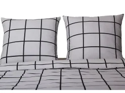 Blanc avenue Ropa De Cama-Juego de funda de edredón +funda de almohada 100% algodón "Carreaux "" Gris