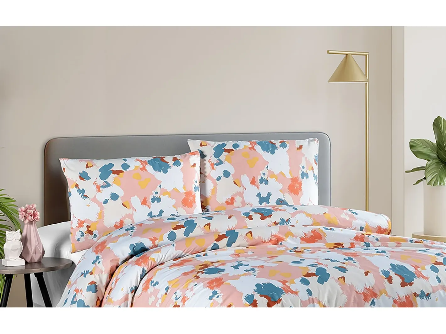 Blanc avenue Juego de funda de edredón 240x220 cm+ 2 FA 65x65 cm 100% algodón Multicolor Outlet