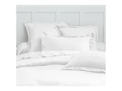 Blanc avenue Ropa De Cama-Juego de funda de edredón + 2FA 63x63cm de satén de algodón Blanco