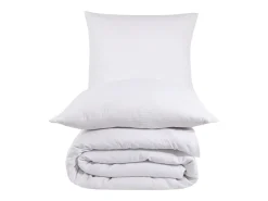 Sale Blanc avenue Juego de funda de edredón + 2 fundas de almohada de gasa de algodón- Blanco