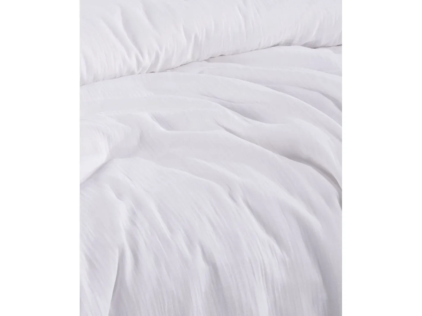 Sale Blanc avenue Juego de funda de edredón + 2 fundas de almohada de gasa de algodón- Blanco