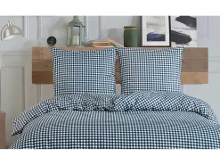 Blanc avenue Juego de funda de edredón 140x200 cm+ 1 FA 65x65 cm 100% algodón Azul