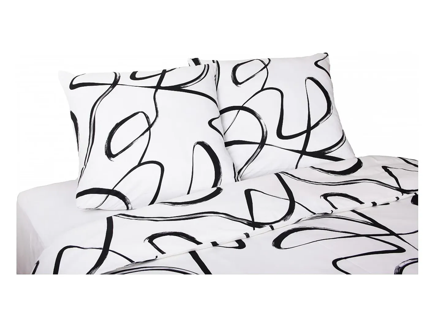 Outlet Blanc avenue Juego de funda de edredón +funda de almohada 100% algodón "Irregulaire" Blanco