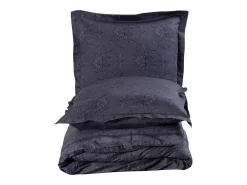 Blanc avenue Juego de funda de edredón + funda de almohada satén de algodón "Melori" Azul New