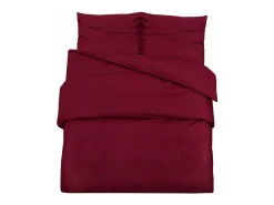 Ropa De Cama-Juego de funda nórdica algodón color burdeos 155x220 cm ES772174 Rojo