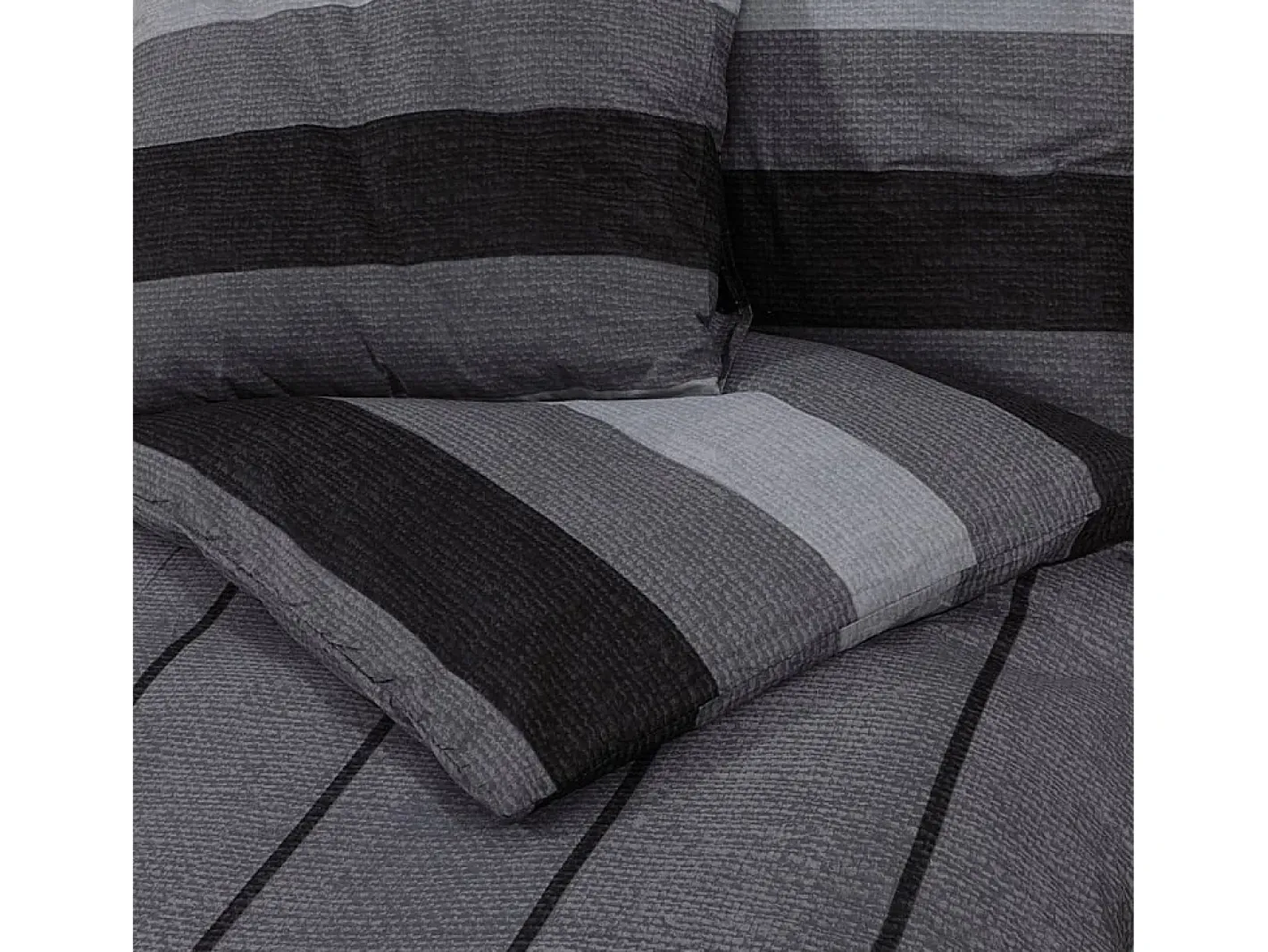 Ropa De Cama-Juego de funda nórdica algodón oscuro 140x200 cm ES354730 Gris