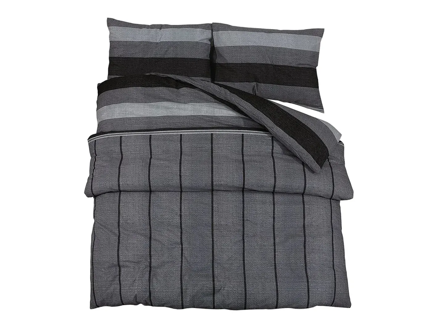 Ropa De Cama-Juego de funda nórdica algodón oscuro 140x200 cm ES354730 Gris