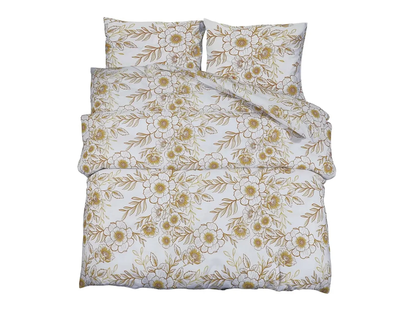 Ropa De Cama-Juego de funda nórdica algodón y marrón 155x220 cm ES617288 Blanco