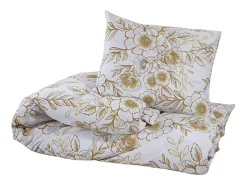 Ropa De Cama-Juego de funda nórdica algodón y marrón 155x220 cm ES617288 Blanco