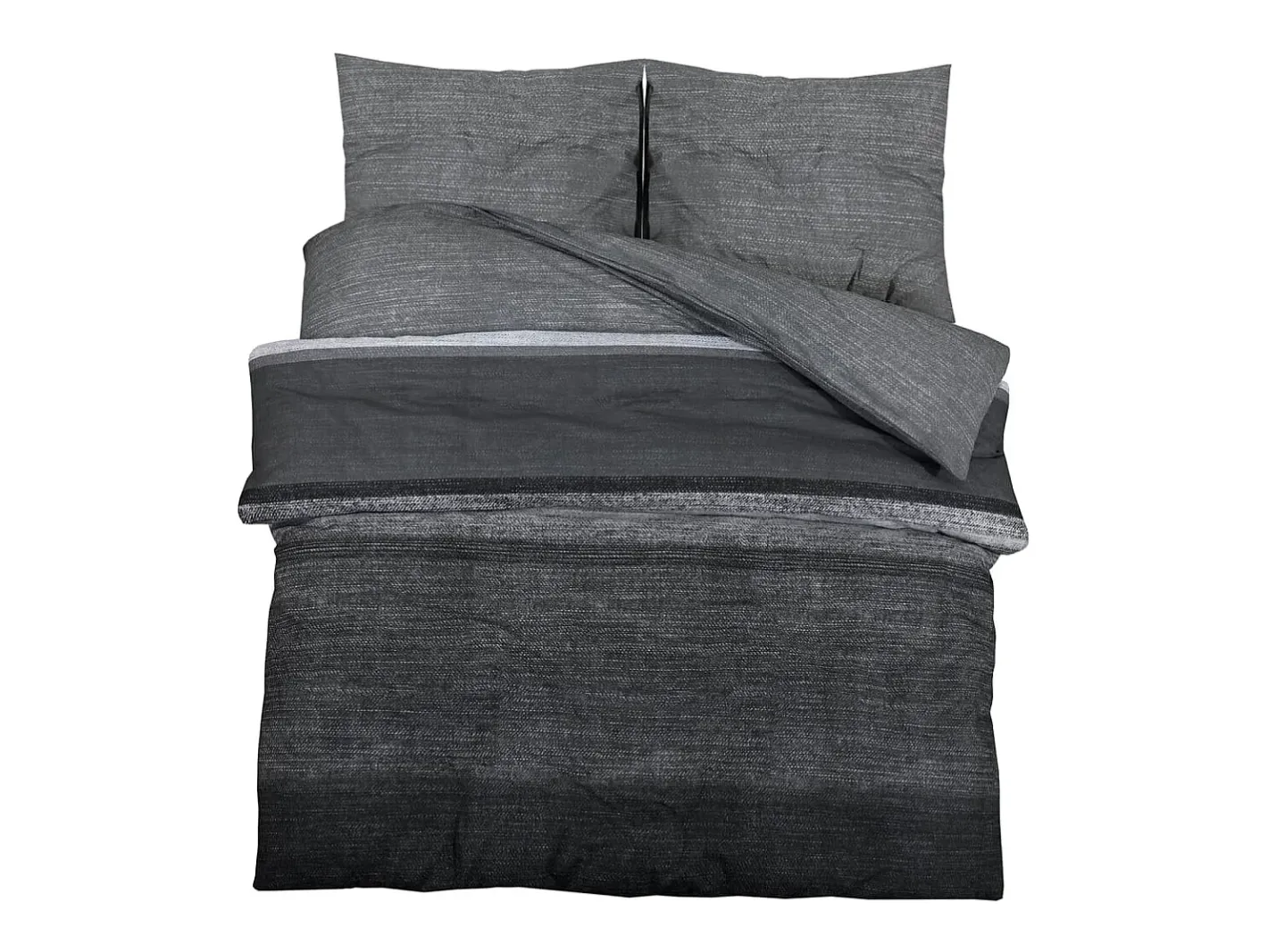 Juego de funda nórdica algodón oscuro 260x220 cm ES516684 Gris New
