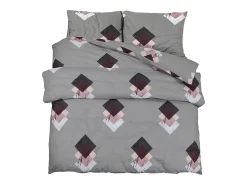 Ropa De Cama-Juego de funda nórdica algodón 140x200 cm ES755368 Gris