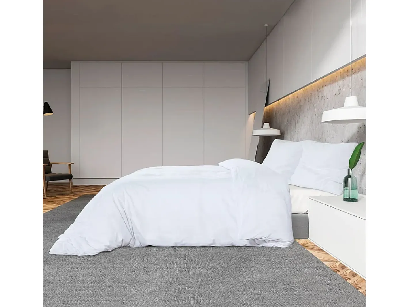 Ropa De Cama-Juego de funda nórdica algodón 135x200 cm ES899169 Blanco