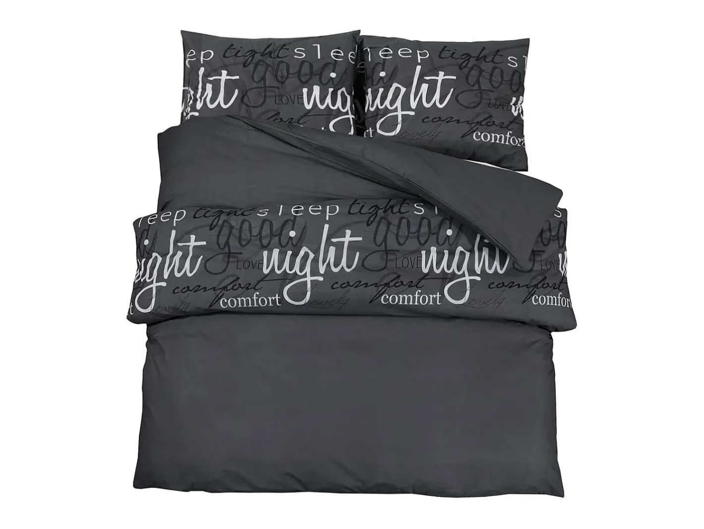Ropa De Cama-Juego de funda nórdica algodón 225x220 cm ES898170 Negro