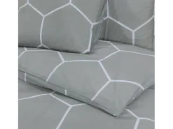 Juego de funda nórdica algodón 240x220 cm ES443442 Gris Online