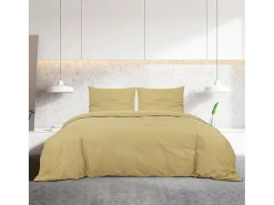 Clearance Juego de funda nórdica algodón gris taupe 135x200 cm ES232305 Topo