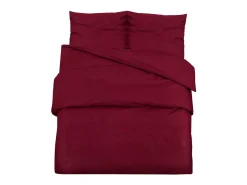 Ropa De Cama-Juego de funda nórdica algodón color burdeos 220x240 cm ES320854 Rojo