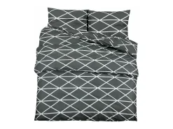 Juego de funda nórdica algodón 260x240 cm ES497271 Gris