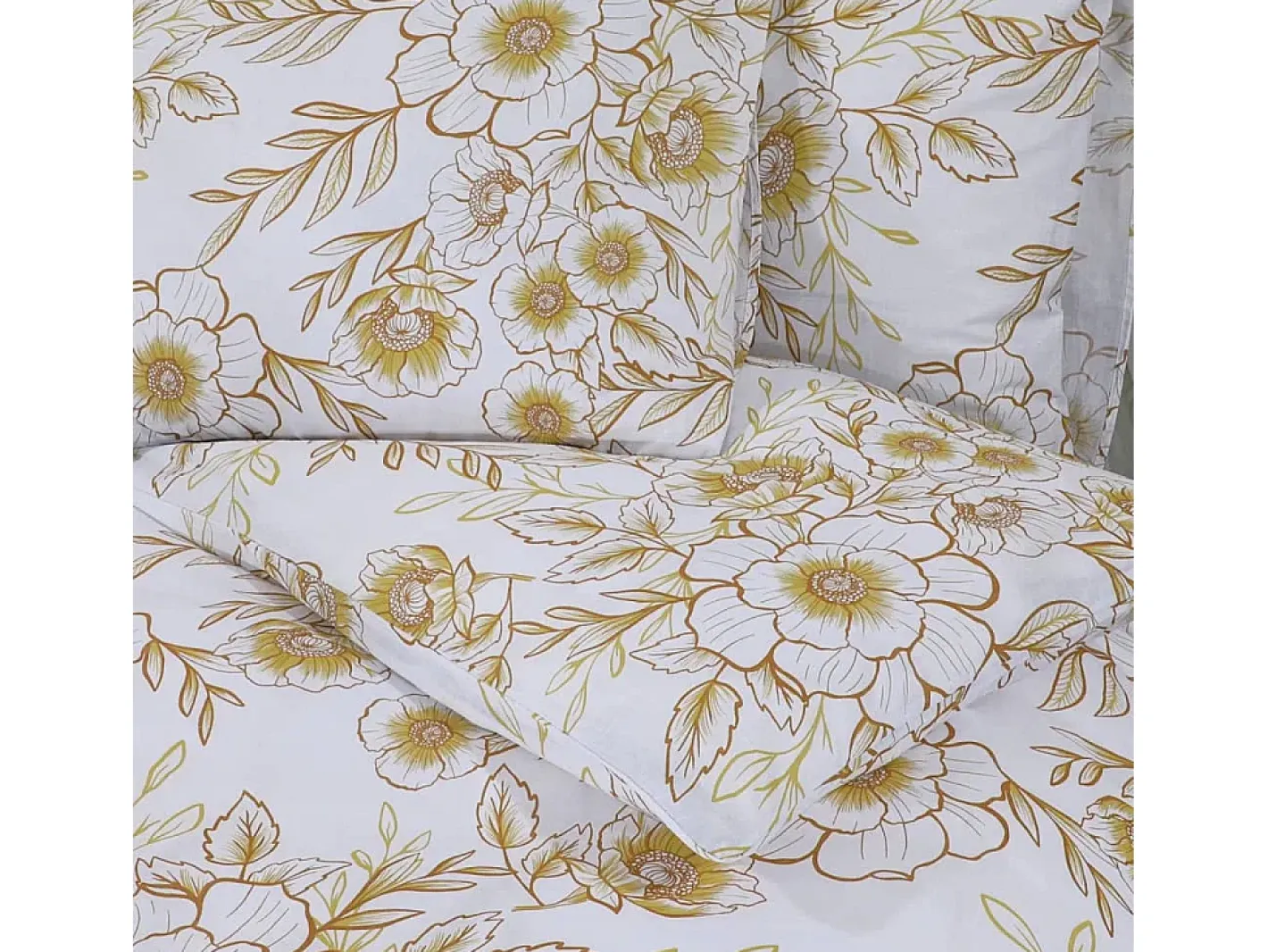 Juego de funda nórdica algodón y marrón 240x220 cm ES346910 Blanco Online