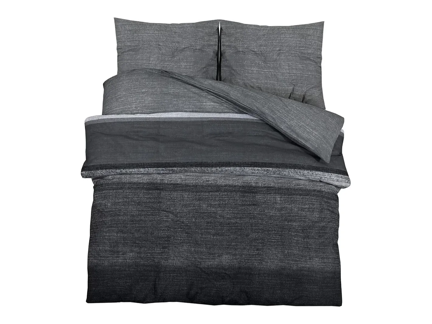 Ropa De Cama-Juego de funda nórdica algodón oscuro 200x200 cm ES412059 Gris