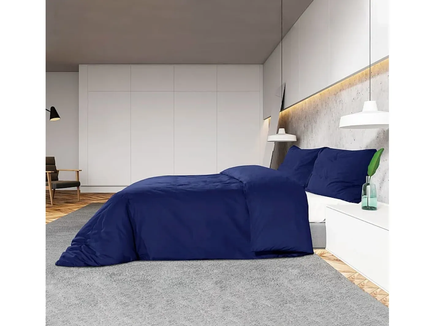 Ropa De Cama-Juego de funda nórdica algodón 135x200 cm ES479702 Azul