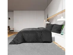 Ropa De Cama-Juego de funda nórdica algodón 140x200 cm ES231795 Negro