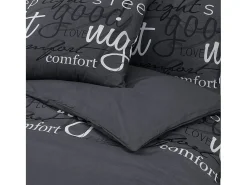 Ropa De Cama-Juego de funda nórdica algodón 155x220 cm ES623351 Negro