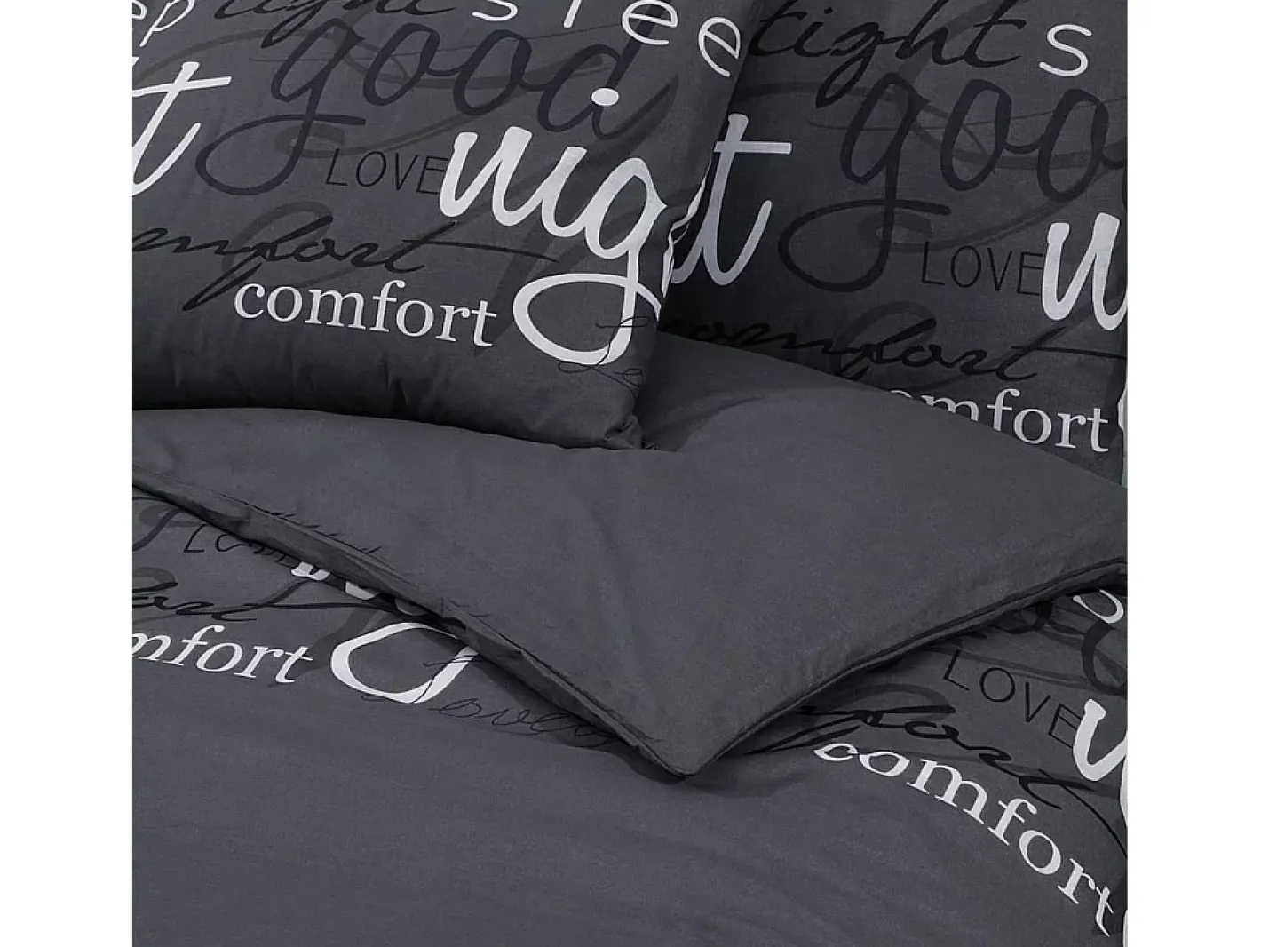 Ropa De Cama-Juego de funda nórdica algodón 155x220 cm ES623351 Negro