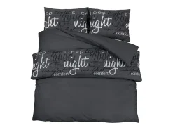 Ropa De Cama-Juego de funda nórdica algodón 155x220 cm ES623351 Negro