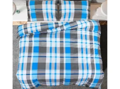 Ropa De Cama-Juego de funda nórdica algodón azul y 135x200 cm ES932744 Gris