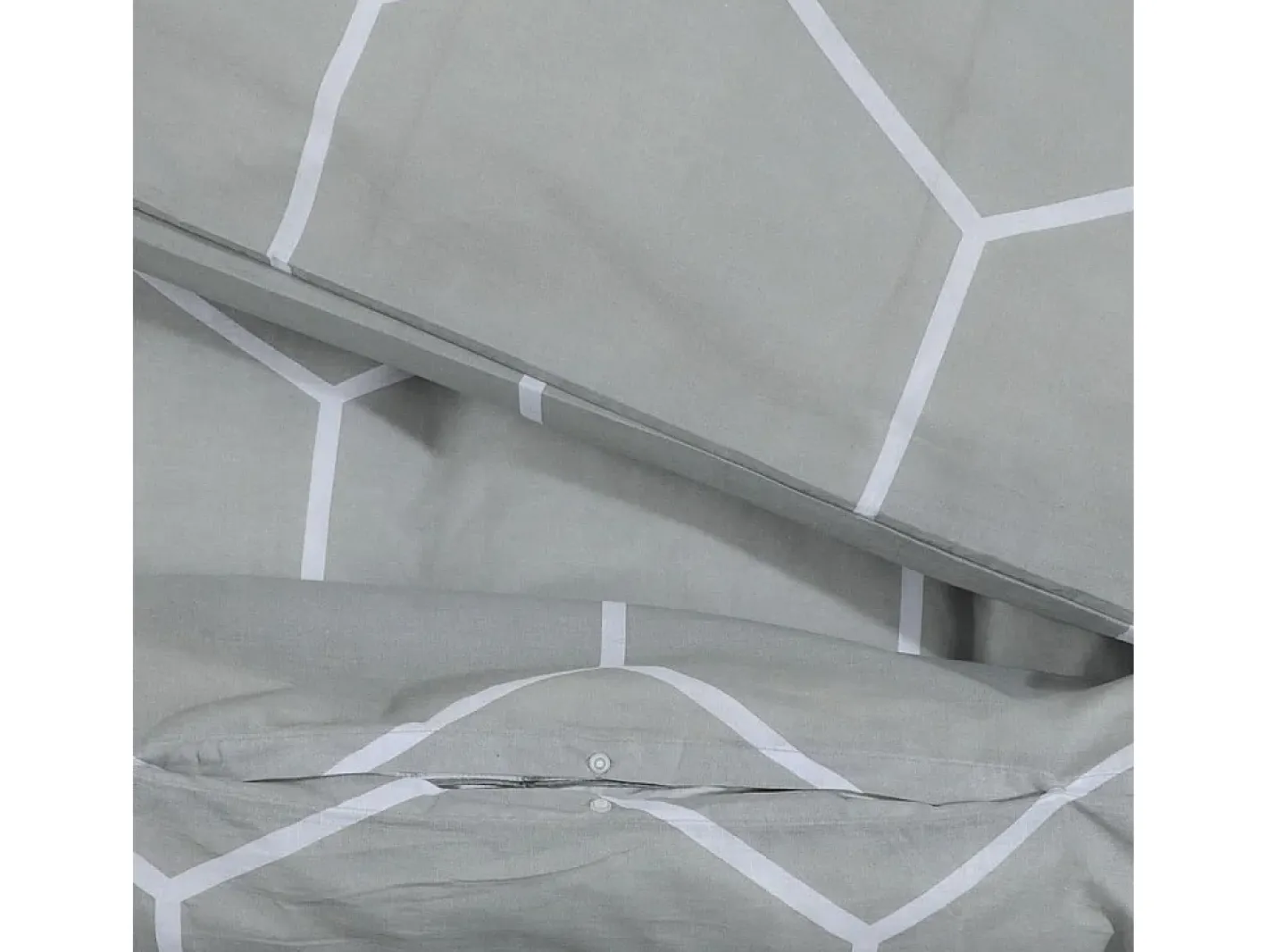 Juego de funda nórdica algodón 225x220 cm ES492119 Gris Clearance