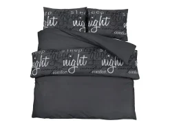 Juego de funda nórdica algodón 200x200 cm ES836122 Negro