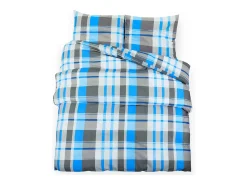 Ropa De Cama-Juego de funda nórdica algodón azul y 200x200 cm ES490565 Gris