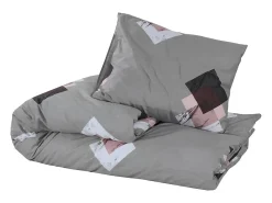 Juego de funda nórdica algodón 200x200 cm ES555221 Gris Clearance
