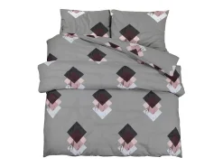 Juego de funda nórdica algodón 200x200 cm ES555221 Gris Clearance