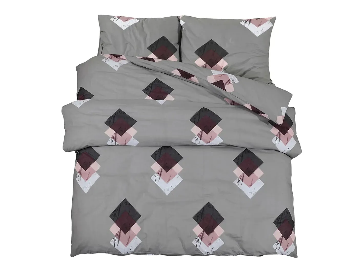Juego de funda nórdica algodón 200x200 cm ES555221 Gris Clearance