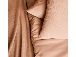 Sweeek Ropa De Cama-Juego de funda nórdica de gasa de algodón melocotón Naranja