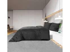 Ropa De Cama-Juego de funda nórdica microfibra ligera 140x200 cm ES955053 Negro