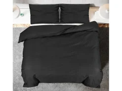 Ropa De Cama-Juego de funda nórdica microfibra ligera 140x200 cm ES955053 Negro