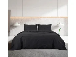 Ropa De Cama-Juego de funda nórdica microfibra ligera 135x200 cm ES471974 Negro