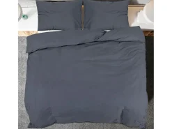 Ropa De Cama-Juego de funda nórdica microfibra ligera antracita 155x220 cm ES572073 Gris antracita