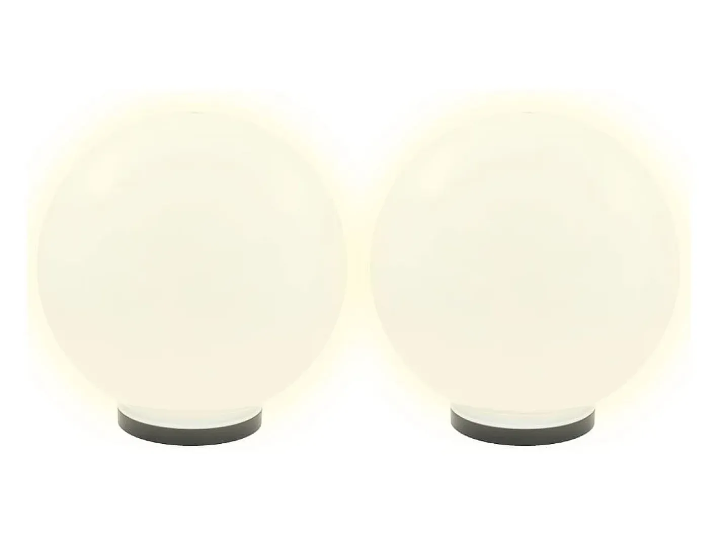 Iluminación Exterior-Juego de lámparas de bola LED 2 piezas esféricas 40 cm PMMA ES349915 Blanco