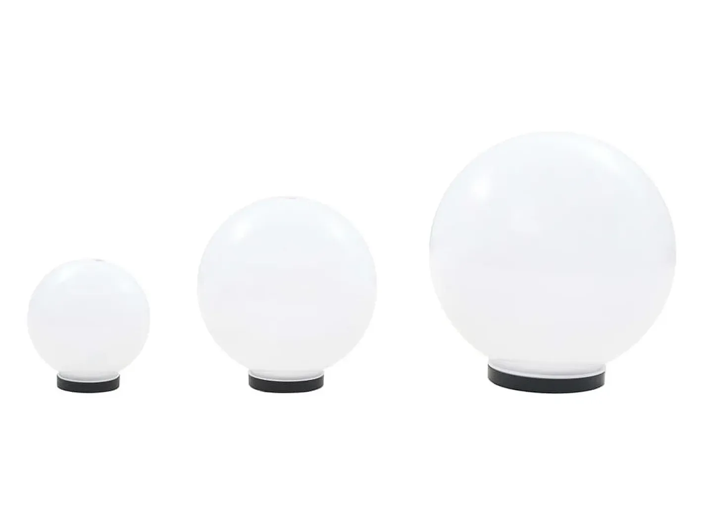 Juego de lámparas de bola LED 3 pzas esféricas 20/30/40 cm PMMA ES100005 Blanco